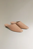 HEELED LEATHER MULES