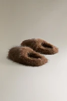 FAUX FUR MULE SLIPPERS