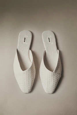 LINEN MULE SLIPPERS