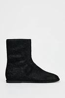 FURSKIN LEATHER ANKLE BOOTS