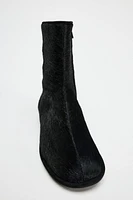 FURSKIN LEATHER ANKLE BOOTS