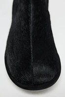 FURSKIN LEATHER ANKLE BOOTS