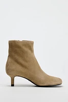 SPLIT LEATHER ANKLE BOOTS