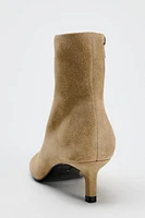 SPLIT LEATHER ANKLE BOOTS