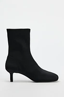 SQUARE TOE STRETCH HEELED ANKLE BOOTS