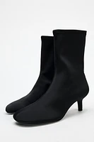 SQUARE TOE STRETCH HEELED ANKLE BOOTS