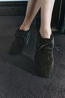 LOW HEEL FAUX FUR SHOES