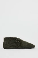 LOW HEEL FAUX FUR SHOES