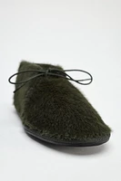 LOW HEEL FAUX FUR SHOES