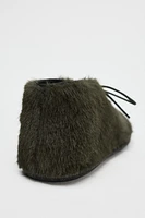 LOW HEEL FAUX FUR SHOES