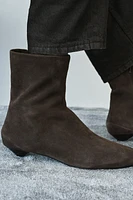 SPLIT LEATHER ANKLE BOOTS