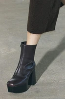 LEATHER PLATFORM ANKLE BOOTS