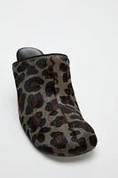 ANIMAL PRINT LEATHER MULES