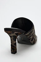 ANIMAL PRINT LEATHER MULES