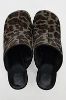 ANIMAL PRINT LEATHER MULES