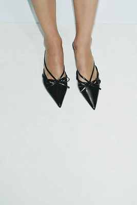 SLINGBACK BOW KITTEN HEELS