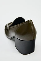 RUCHED LEATHER LOAFERS