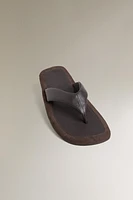 COMFORT FLAT LEATHER SANDALS