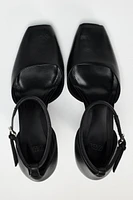 SQUARE TOE LEATHER SHOES