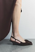 VELVET LOOK RUCHED SLINGBACK