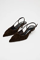 VELVET LOOK RUCHED SLINGBACK