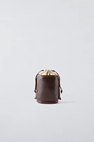 LEATHER BUCKET CROSSBODY BAG