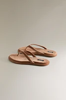 FLAT VELVET SANDALS