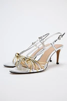 METALLIC KNOT STRAP SANDALS