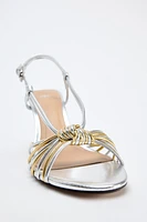 METALLIC KNOT STRAP SANDALS