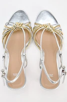 METALLIC KNOT STRAP SANDALS