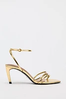 METALLIC SANDALS WITH STRAPS