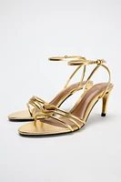 METALLIC SANDALS WITH STRAPS