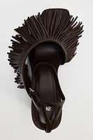 FRINGED LEATHER WEDGES