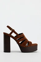 CHUNKY SUEDE PLATFORM SANDALS