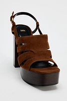 CHUNKY SUEDE PLATFORM SANDALS