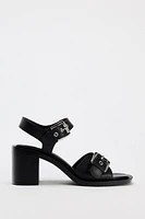 BUCKLED LEATHER SANDALS