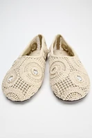 WOVEN MIRRORED BALLET FLATS