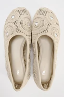 WOVEN MIRRORED BALLET FLATS