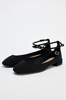 TIED FABRIC BALLET FLATS