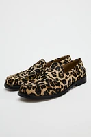 ANIMAL PRINT LEATHER LOAFERS