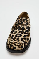 ANIMAL PRINT LEATHER LOAFERS