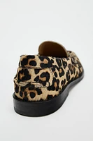 ANIMAL PRINT LEATHER LOAFERS