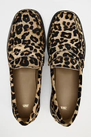 ANIMAL PRINT LEATHER LOAFERS