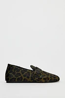 ANIMAL PRINT FURSKIN LOAFERS