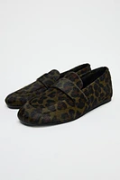 ANIMAL PRINT FURSKIN LOAFERS