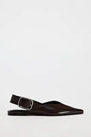 LEATHER MULES WITH BUCKLE