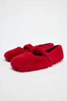 FAUX FUR BALLET FLATS