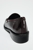 SQUARE TOE LEATHER LOAFERS