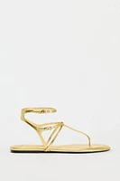 FLAT METALLIC SANDALS