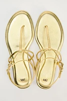 FLAT METALLIC SANDALS